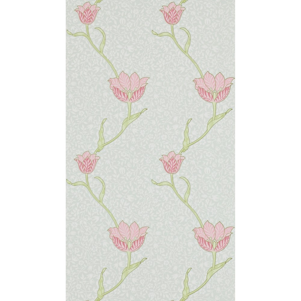 Garden Tulip Wallpaper 210394 by Morris & Co in Porcelain Pink